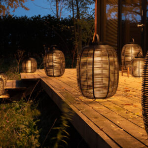 Tika Large & Small Solar Powered Lantern Outdoor Garden Lighting by Vincent Sheppard 1 | Avant Garden Bronzes