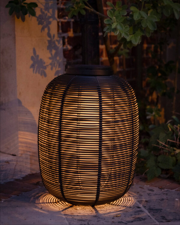 Tika Black Large Solar Powered Lantern Outdoor Garden Lighting by Vincent Sheppard 1 | Avant Garden Bronzes