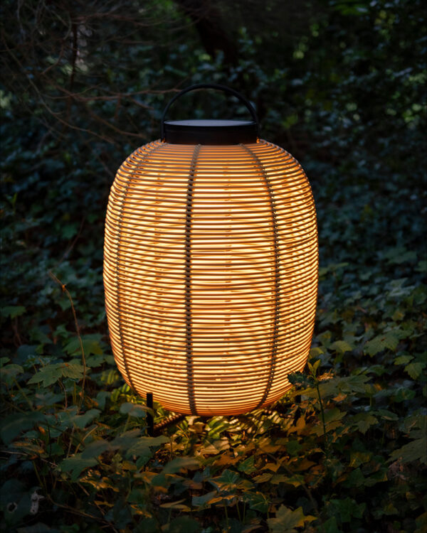 Tika Large Steel Base Solar Powered Lantern Outdoor Garden Lighting by Vincent Sheppard 1 | Avant Garden Bronzes
