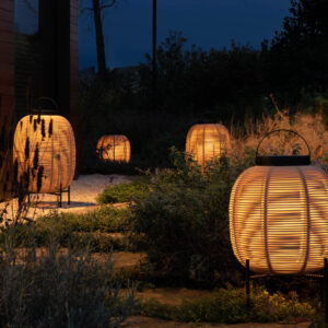 Tika Steel Base Solar Powered Lantern Outdoor Garden Lighting by Vincent Sheppard 2 | Avant Garden Bronzes