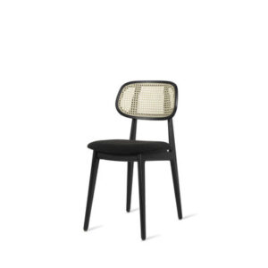 Titus Dining Chair Upholstered Black Boucle & Cane Weave Interior Furniture by Vincent Sheppard 1 | Avant Garden Bronzes