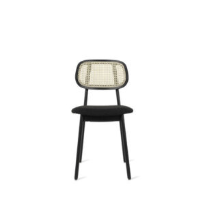 Titus Dining Chair Upholstered Black Boucle & Cane Weave Interior Furniture by Vincent Sheppard 2 | Avant Garden Bronzes