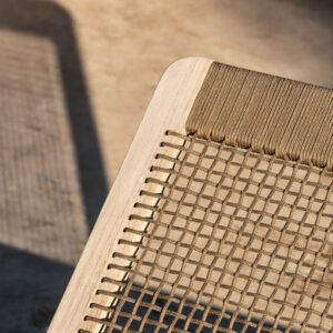 David Sunlounger Stained Brushed Teak & Rope inc Outdoor Cushion by Vincent Sheppard 3 | Avant Garden Bronzes
