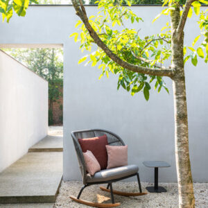 Kodo Rocking Chair Fossil Grey Outdoor Garden Furniture by Vincent Sheppard 2 | Avant Garden Bronzes