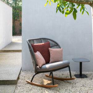 Kodo Rocking Chair Fossil Grey Outdoor Garden Furniture by Vincent Sheppard 5 | Avant Garden Bronzes