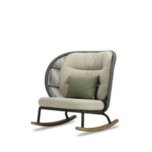Kodo Rocking Chair 2 Fossil Grey Outdoor Garden Furniture by Vincent Sheppard 6 | Avant Garden Bronzes
