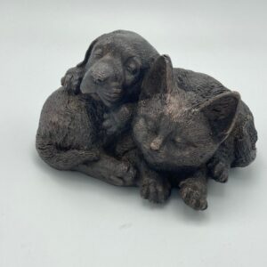 Puppy & Kitten Cuteness Cat & Dog Bronze Sculpture 1 | Avant Garden Bronzes