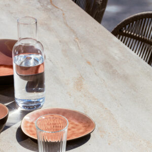 Kodo Dining Table 280 x 106cm Powder Coated Aliminium Frame Ceramic Top By Vincent Sheppard 2 | Avant Garden Bronzes