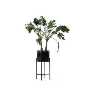 Black Ivo Large Plant Stand With HDPE Wicker By Vincent Sheppard 3 | Avant Garden Bronzes