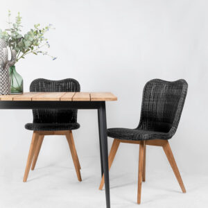 Lena Dining Chair Teak Base Black Available In 3 Colours By Vincent Sheppard 2 | Avant Garden Bronzes