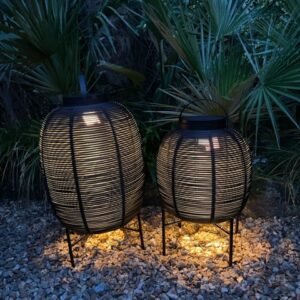 Tika Garden Solar Lantern Small Black Steel Base By Vincent Sheppard 1 | Avant Garden Bronzes