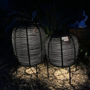 Tika Garden Solar Lantern Small Black Steel Base By Vincent Sheppard 3 | Avant Garden Bronzes