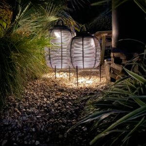 Tika Garden Solar Lantern Small Black Steel Base By Vincent Sheppard 4 | Avant Garden Bronzes