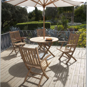 Ascot Four Seater Dining Set Inc. 2.8 Parasol And Base By Barlow Tyrie | Avant Garden Bronzes