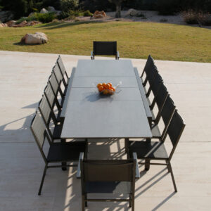 Equinox Extending Table 360 Powder Coated Stainless Steel By Barlow Tyrie 5 | Avant Garden Bronzes