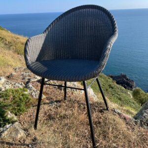 Oyster Avril HB Steel A Base Dining Chair Lloyd Loom by Vincent Sheppard 7 | Avant Garden Bronzes