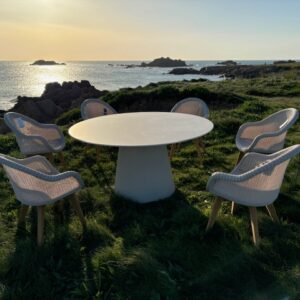 Sandro Dining Table 150 Portland Ceramic Top Aluminum Frame By Vincent Sheppard 7 | Avant Garden Bronzes