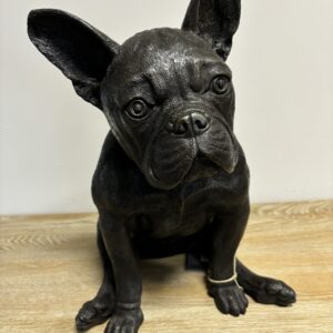 french bulldog sitting pet bronze dog sculpture realistic bulldog ornament for home decor or garden display
