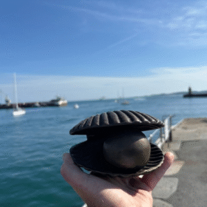 Cremation Urn Pearl In Shell For Ashes Memorial Bronze Sculpture