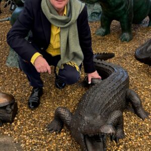 Swamp Alligator Garden Pond Fountain Bronze Sculpture Water Feature FO 0092 - Image 3