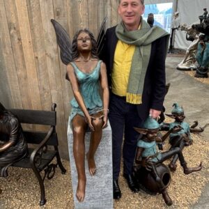 Mystical Sitting Garden Fairy Bronze Sculpture FIFA 20 - Image 4