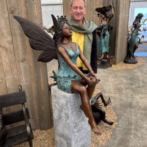Mystical Sitting Garden Fairy Bronze Sculpture FIFA 20 - Image 3