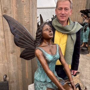 Mystical Sitting Garden Fairy Bronze Sculpture FIFA 20 - Image 2