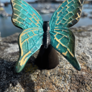 Green Butterfly Stand Memorial Cremation Urn Bronze Sculpture Mesu 95