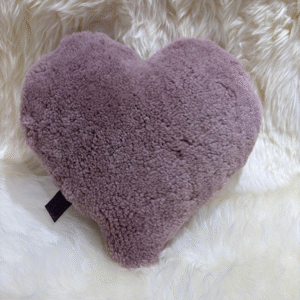 Dusty Rose Sheepskin Heart Cushion Exclusive Luxury Interior Furnishings By Guernsey Treasures 1