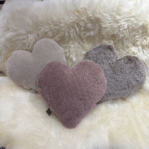 Dusty Rose Sheepskin Heart Cushion Exclusive Luxury Interior Furnishings By Guernsey Treasures 2