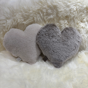 Ecru Sheepskin Heart Cushion Exclusive Luxury Interior Furnishings By Guernsey Treasures 1