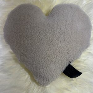 Ecru Sheepskin Heart Cushion Exclusive Luxury Interior Furnishings By Guernsey Treasures
