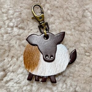 Guernsey Cow Cowhide MooCow Keyring By Guernsey Treasures