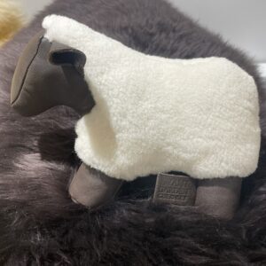 Ecru Sheep Doorstop Handmade Merino Sheepskin And Leather GTWS1 By Guernsey Treasures