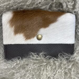 Cowhide Purse Small Golden Guernsey Cow Tan & White By Guernsey Treasures