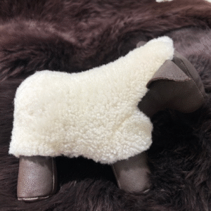 Ecru Sheep Doorstop Handmade Merino Sheepskin And Leather 2 | Guernsey Treasures