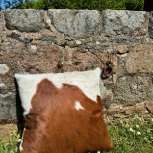 Golden Guernsey Cowhide 40x40 Cushion Interior Furnishings By Guernsey Treasures | Avant Garden Bronzes