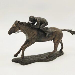 Race Horse and Jockey Solid Bronze Sculpture