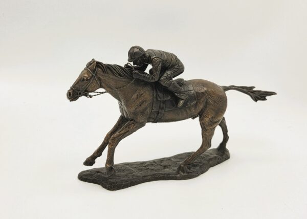 Race Horse and Jockey Solid Bronze Sculpture