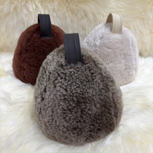 Dumbbell Doorstop Light Gray Sheepskin Interior Furnishings By Guernsey Treasures - Image 3