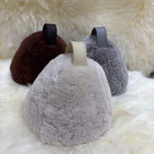 Dumbbell Doorstop Light Gray Sheepskin Interior Furnishings By Guernsey Treasures - Image 2
