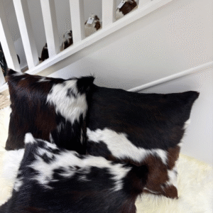 Tri-colour Cowhide Cushion Unique Interiors By Guernsey Treasures