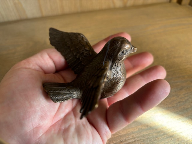Flying Bird Memorial Cremation Urn Mini Bronze Sculpture Mesu 1