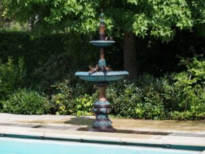 Classical Verdigris Tiered Fountain With Doves Bronze Sculpture 185cm estate garden feature