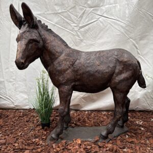 Bronze Donkey Looking Left Lifesize Sculpture 1
