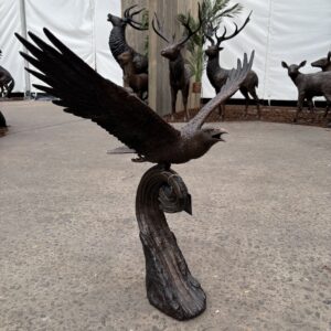 Bronze Imperial Wingspread Eagle Sculpture BI 107 perspective view showing flowing base and powerful wings in motion