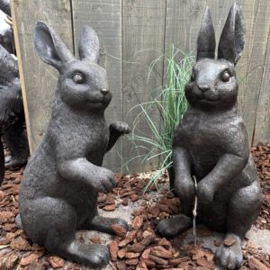 Bronze Rabbits Woodland Bunny Duo Sculpture WI 107 | Avant Garden Bronzes