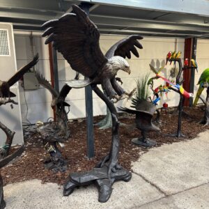 Bronze Sovereign Eagle Landing On Tree Sculpture BI 107 sculpture base detail with naturalistic tree form