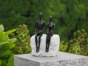 Together Forever Couple on Marble Base MO 76 contemporary bronze couple sculpture