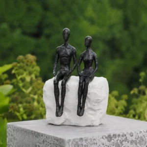 Together Forever Couple on Marble Base MO 76 contemporary bronze couple sculpture